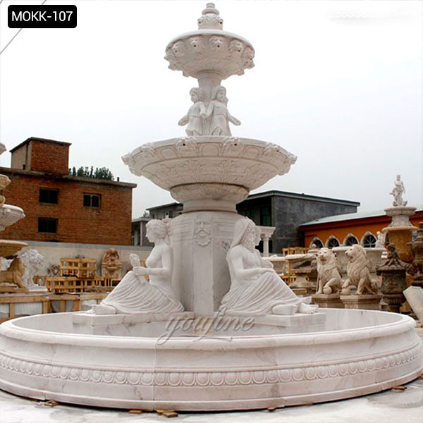Carved large 4 tiered stone water fountain manufacturer for outdoor decor