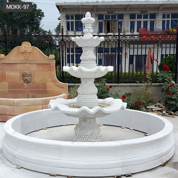 urban tiered front yard fountain with pet UK
