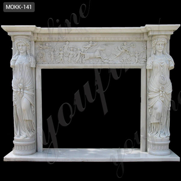 2019 New Design Interior Decoration White Marble Fireplace for Sale MOKK-141