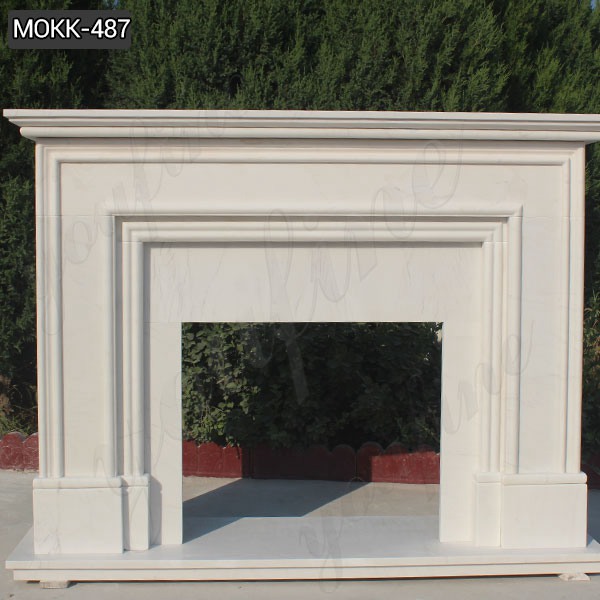 Simple Design Modern White Marble Fireplace for Sale MOKK-487